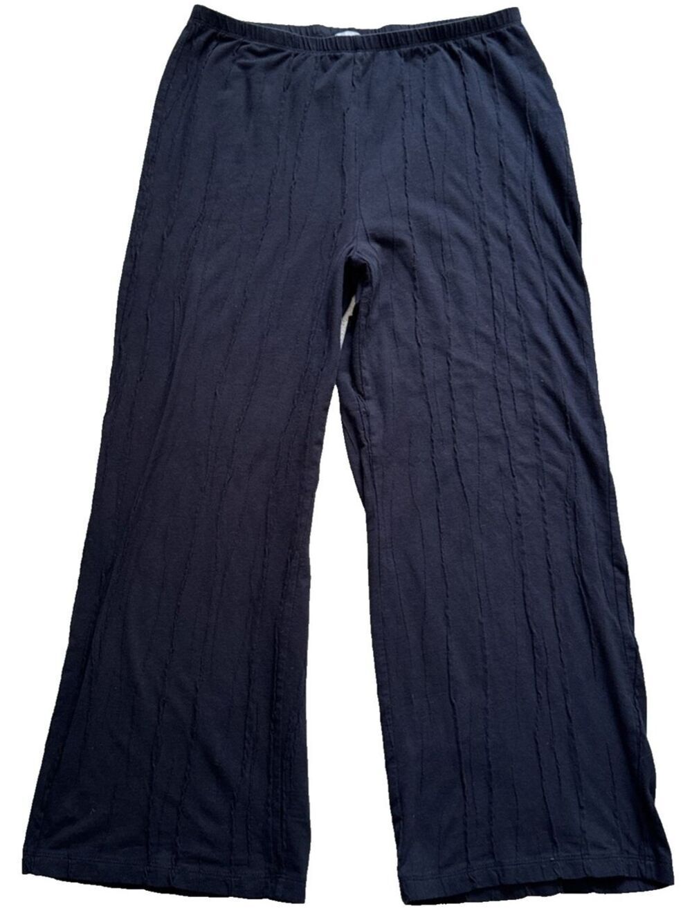 Habitat Sz M Black Easy Flood Pants Cotton Blend Pull On Wide Leg Ribbed